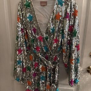 Show Me Your Mumu, Medium size, Silver sequence with colored stars
